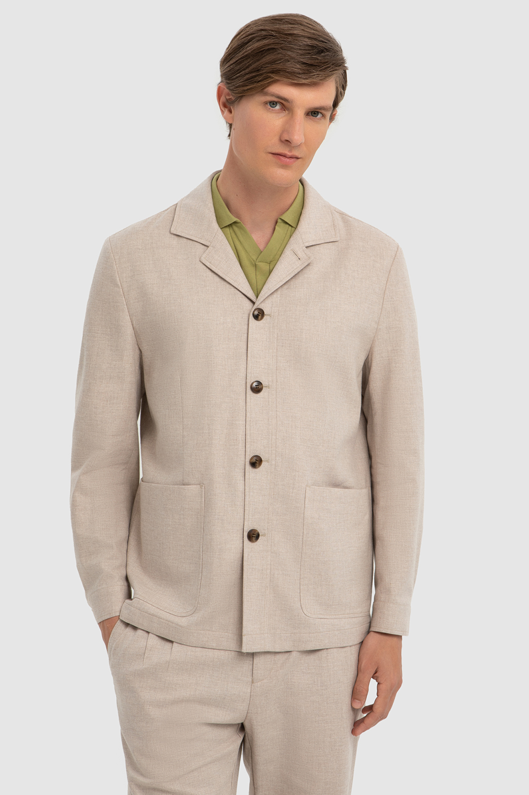Пиджак из хлопка и льна
