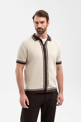 Кардиган с коротким рукавом из хлопка Пима