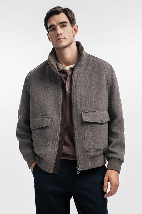 Куртка из смесовой шерсти, цвет Бежевый темный