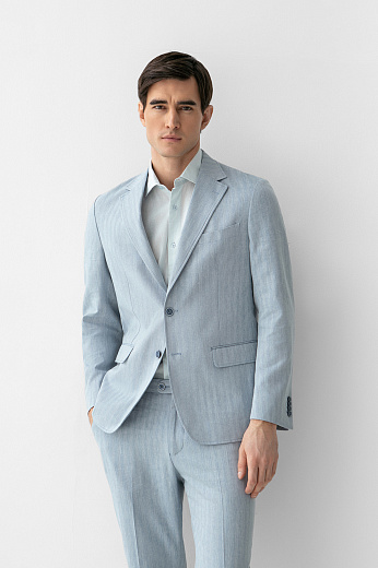 Пиджак из хлопка, льна и вискозы