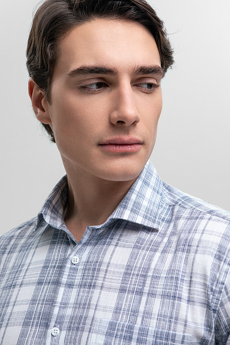 Сорочка с коротким рукавом из австрийской ткани Getzner, цвет Белый