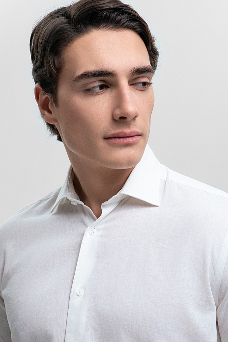 Сорочка с коротким рукавом из австрийской ткани Getzner, цвет Белый