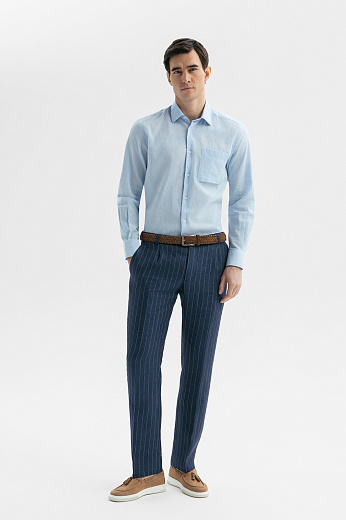 Брюки изо льна в полоску, лимитированная коллекция